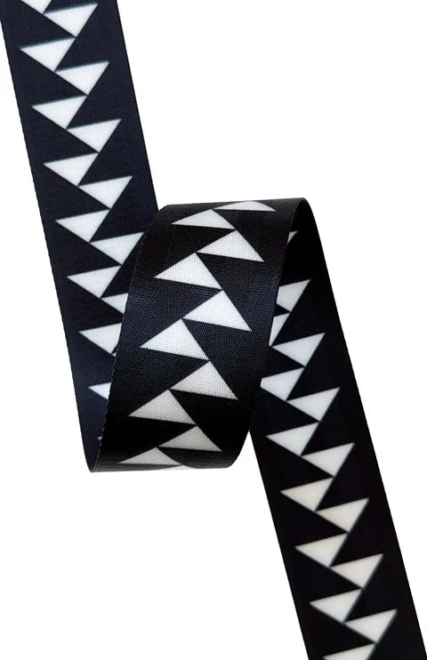 Black and White Flying Geese  2” Webbing by Sassafras Lane