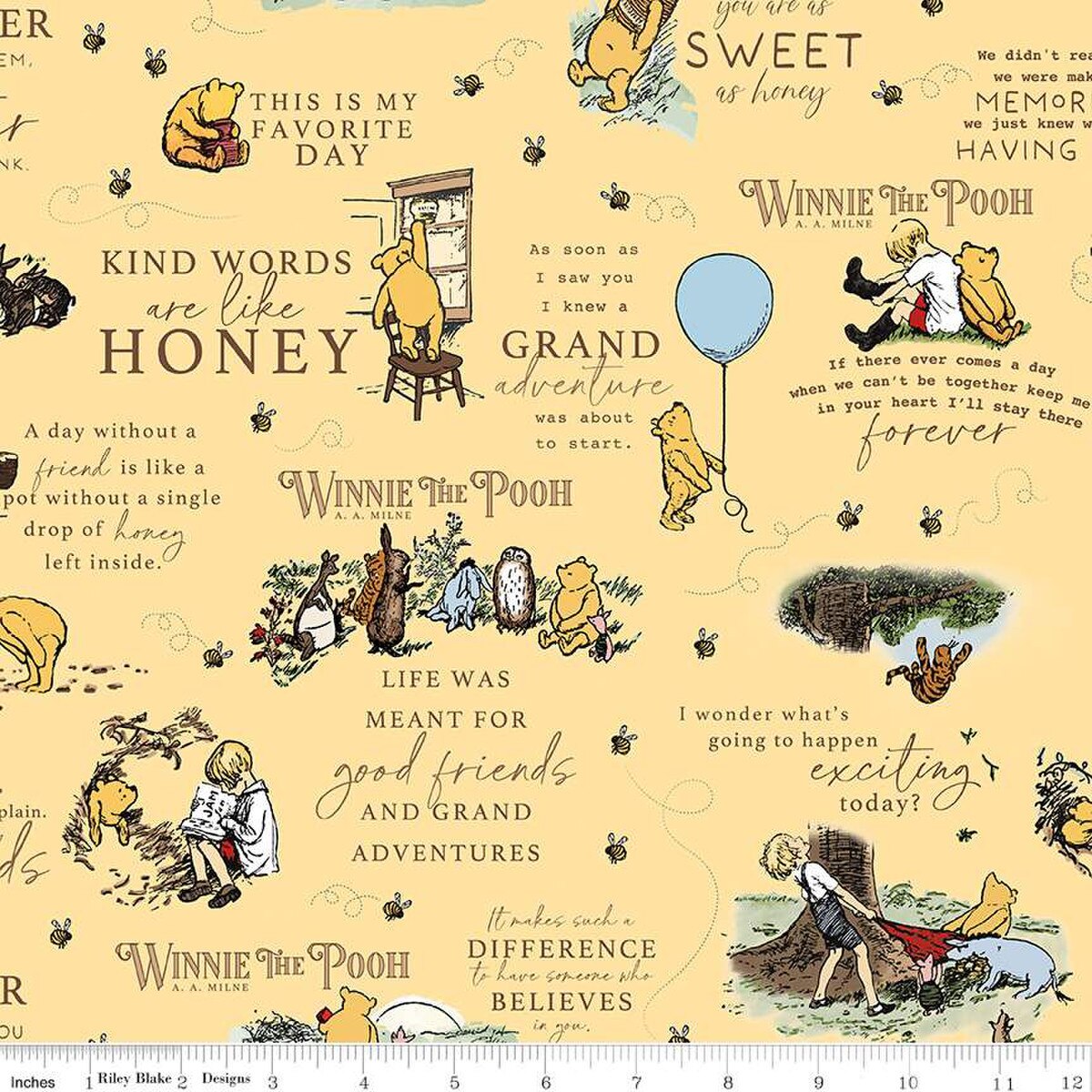 Winnie the Pooh Main Sunshine - by Echo Park Paper Co. for Riley Blake