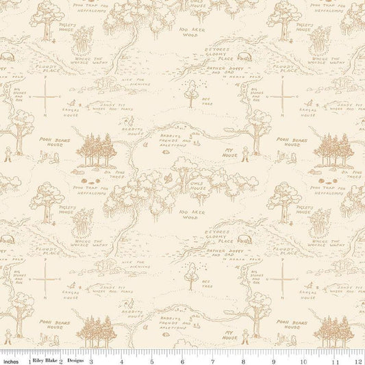 Winnie the Pooh Map Cream - by Echo Park Paper Co. for Riley Blake (C17001)