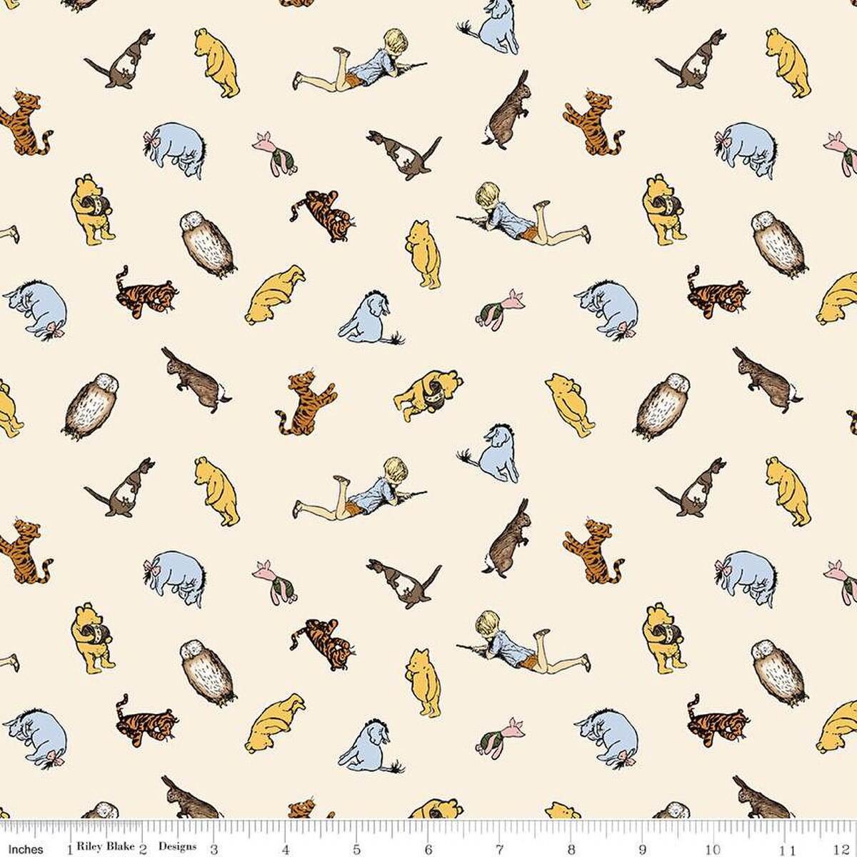 Winnie the Pooh Characters Cream - by Echo Park Paper Co. for Riley Blake