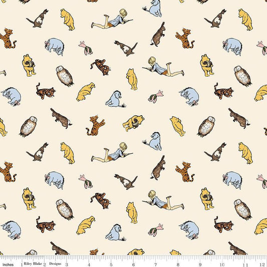 Winnie the Pooh Characters Cream - by Echo Park Paper Co. for Riley Blake