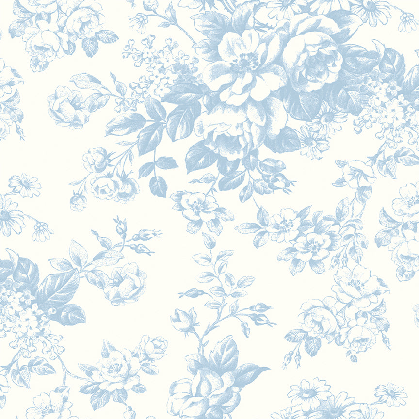 Rosewater Cottage Toile Delight by Laura Ashley for Riley Blake C18810-BLUE