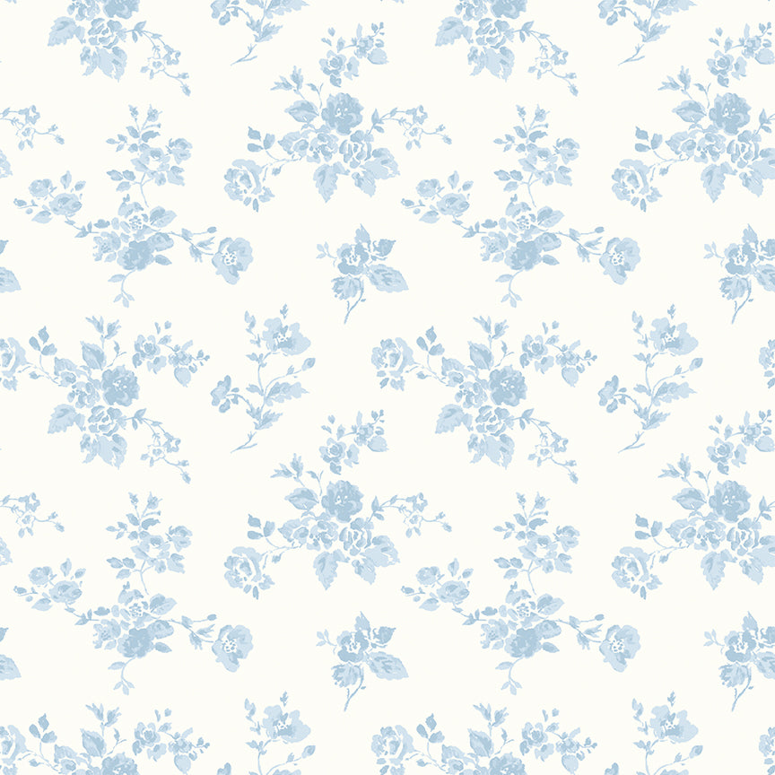 Rosewater Cottage China Rose by Laura Ashley for Riley Blake C18811-BLUE