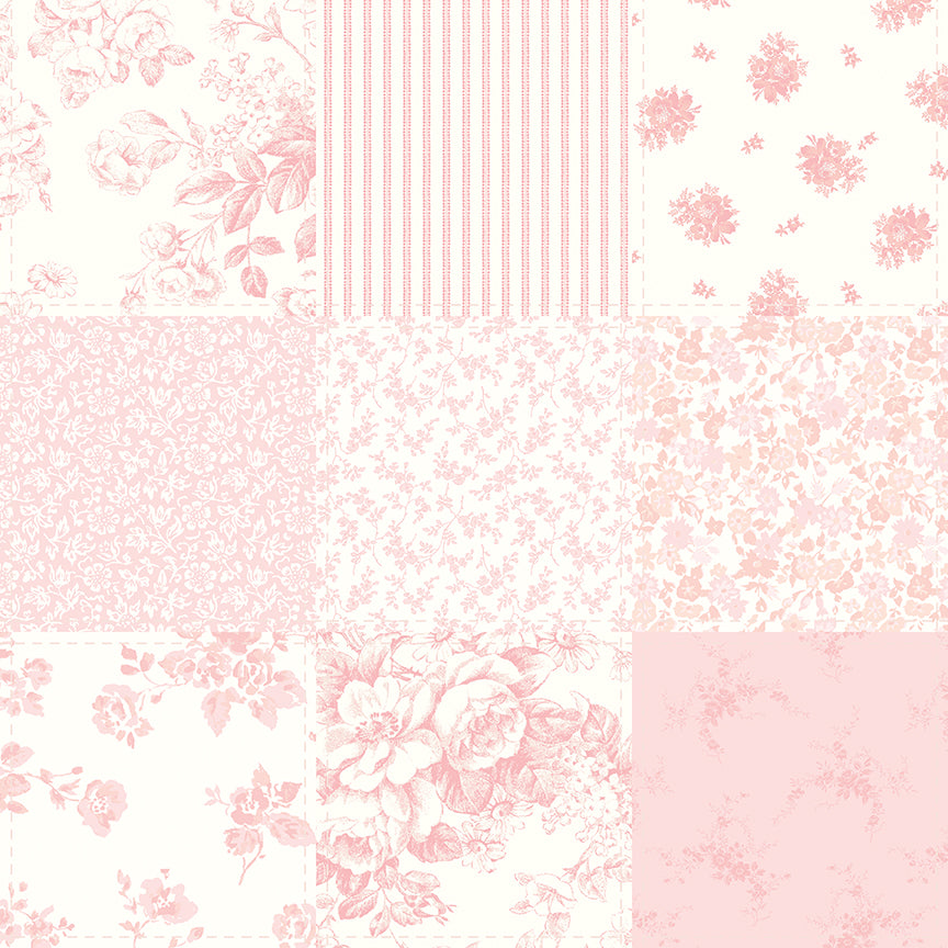 Rosewater Cottage Cheater Print by Laura Ashley for Riley Blake C18819-PINK