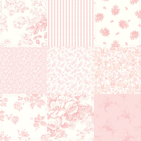 Rosewater Cottage Cheater Print by Laura Ashley for Riley Blake C18819-PINK