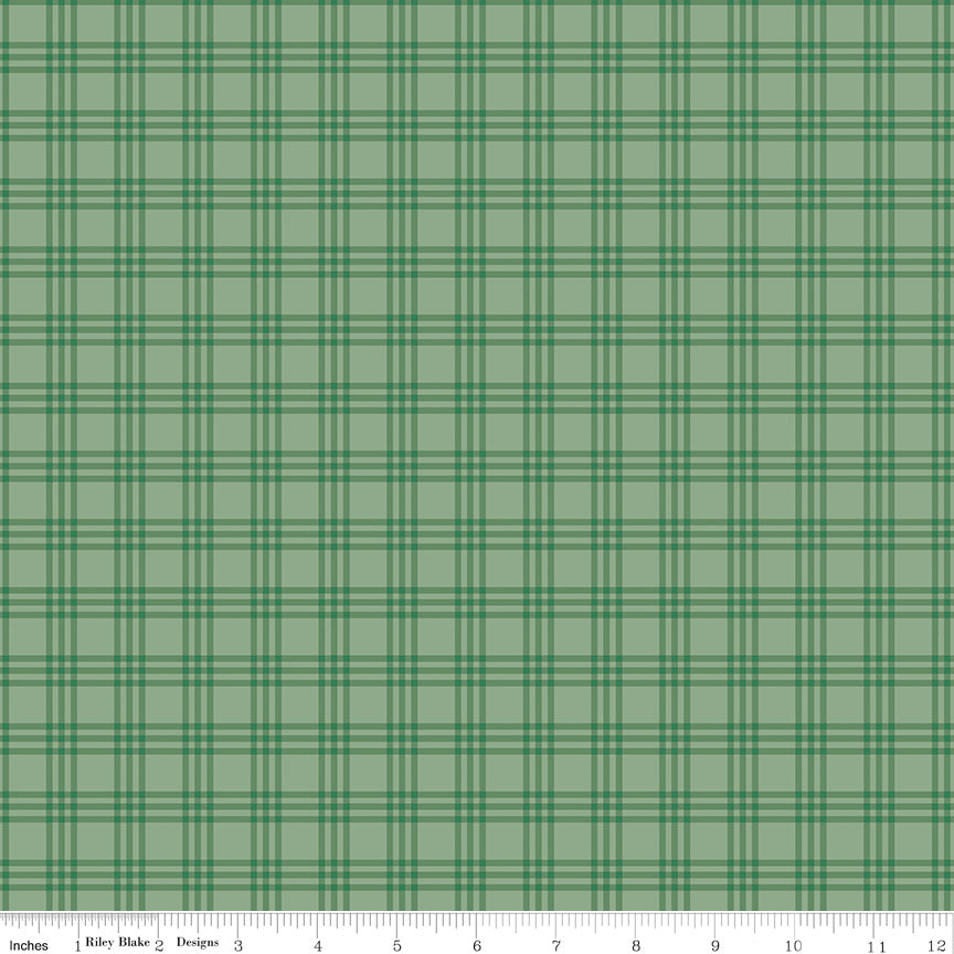 Winnie The Pooh Christmas Plaid for Riley Blake C19575-GREEN