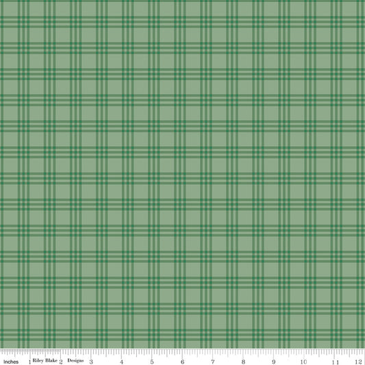 Winnie The Pooh Christmas Plaid for Riley Blake C19575-GREEN