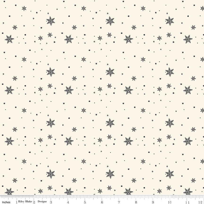 Winnie The Pooh Christmas Snowflakes for Riley Blake C19576-CREAM
