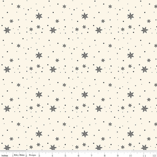 Winnie The Pooh Christmas Snowflakes for Riley Blake C19576-CREAM