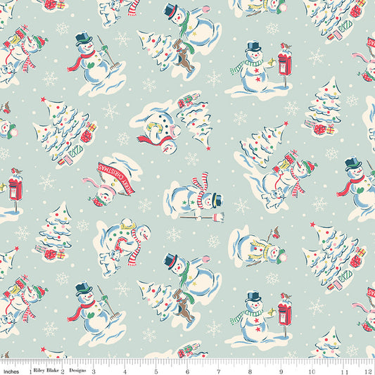 Make Merry Snowman by Cath Kidston for Riley Blake C19591-Mist
