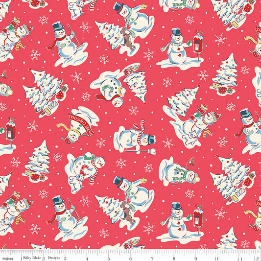 Make Merry Snowman by Cath Kidston for Riley Blake C19591-Red