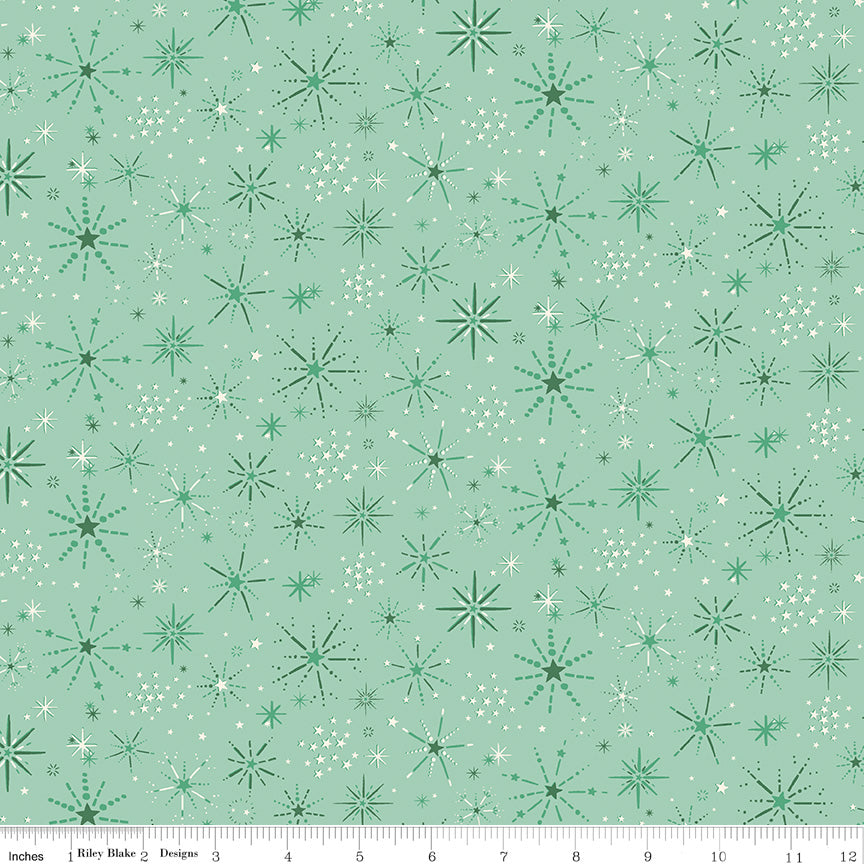 Make Merry Snowburst by Cath Kidston for Riley Blake C19596-Seafoam