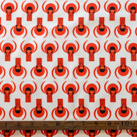 Shaker Lakes Cardinal Flight Cream by Charley Harper for Birch Fabrics CH382