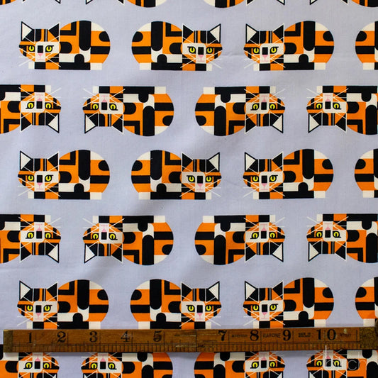 Shaker Lakes Calico Cat Lavendar by Charley Harper for Birch Fabrics CH383