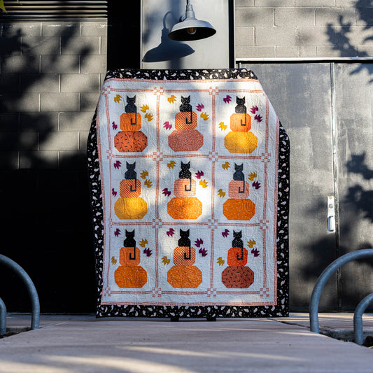 Black Cats Pumpkin Patch Quilt Kit