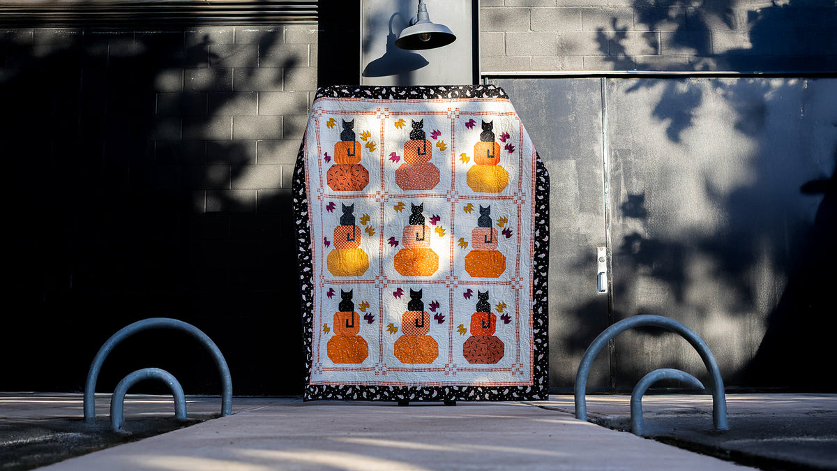 Black Cats Pumpkin Patch Quilt Kit