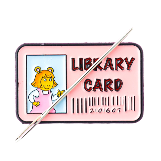Pink Library Card Cartoon Needle Minder