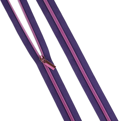 Sallie Tomato Tula Pink Moonflower Zipper Tape with Pink Coil & Zippers