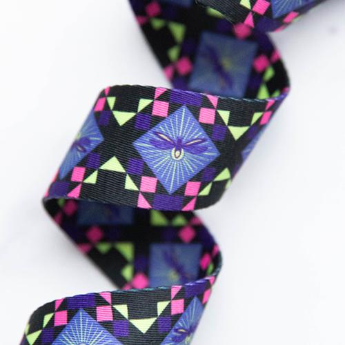 1.5" Dragonfly Pixels  Webbing by Sarah Watts for Stitch Supply
