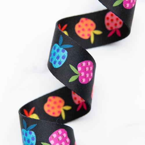 1.5" Rainbow Apples Webbing in  by Alexia Abegg