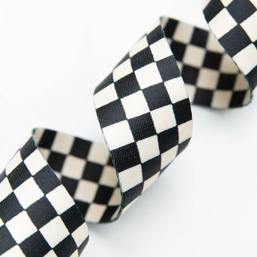1.5" Checker Webbing in Black and Natural by Alexia Abegg for Stitch Supply