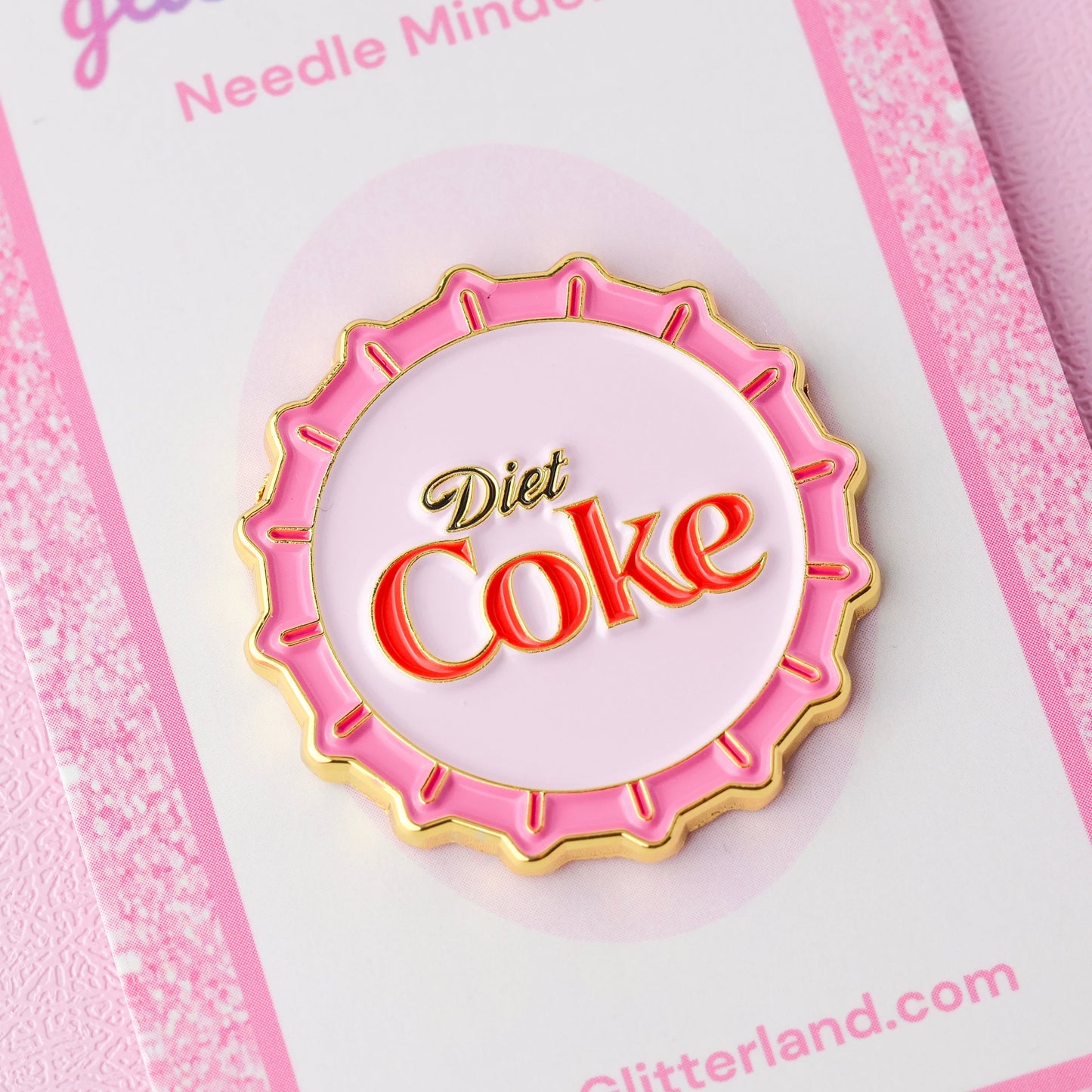 Diet Soda Bottle Cap Needle Minder by Glitterland