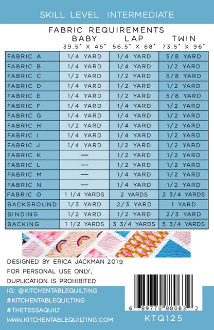 The Tessa Quilt Pattern by Kitchen Table Quilting