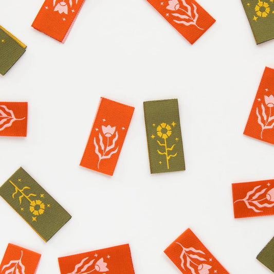 Floral Design Multipack Woven Labels by Sarah Hearts