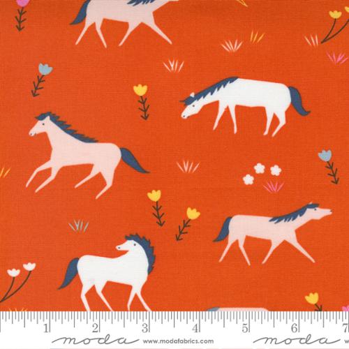 CHRISTMAS SALE: Meander Horses Geranium 24580 11 by Aneela Hoey for Moda