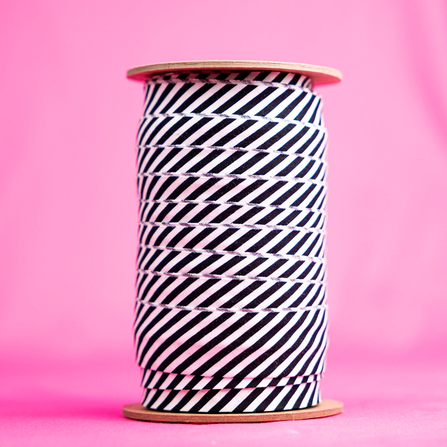 Bias Binding Black and White Striped