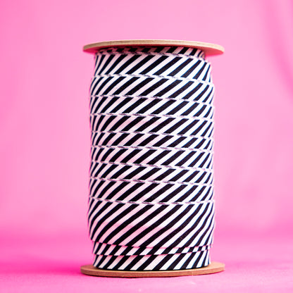 Bias Binding Black and White Striped