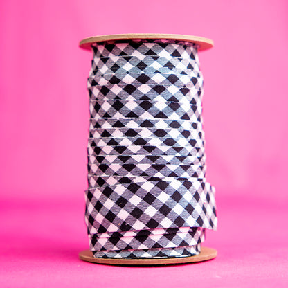 Bias Binding Black and White Gingham