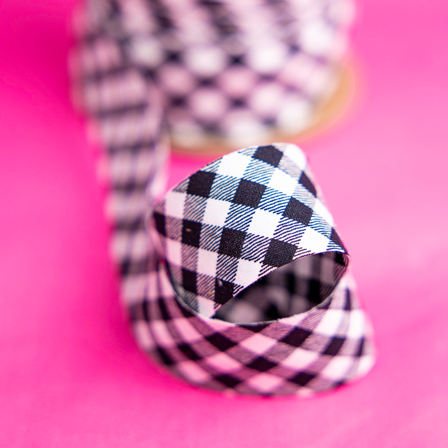 Bias Binding Black and White Gingham