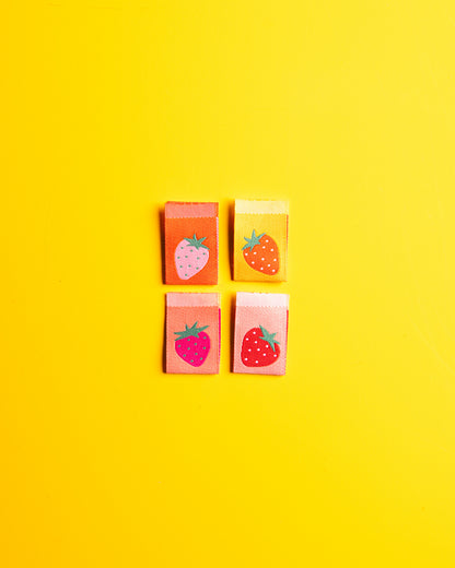 Strawberry Multi Premium Woven Labels from Sarah Hearts