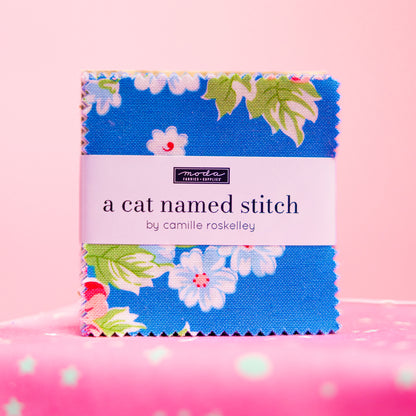 Cat Named Stitch Mini Charm 55340MC Precut by Camille Roskelley for Moda