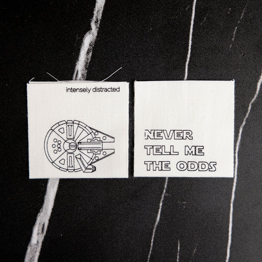 Never Tell Me the Odds Luxe Sew in Label by Intensely Distracted