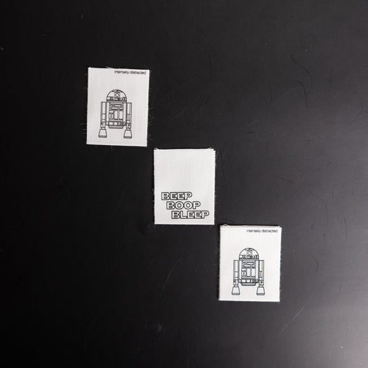 Beep Boop Bleep Luxe Sew in Label by Intensely Distracted