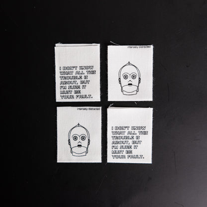 It Must Be Your Fault Luxe Sew In Labels by Intensely Distracted