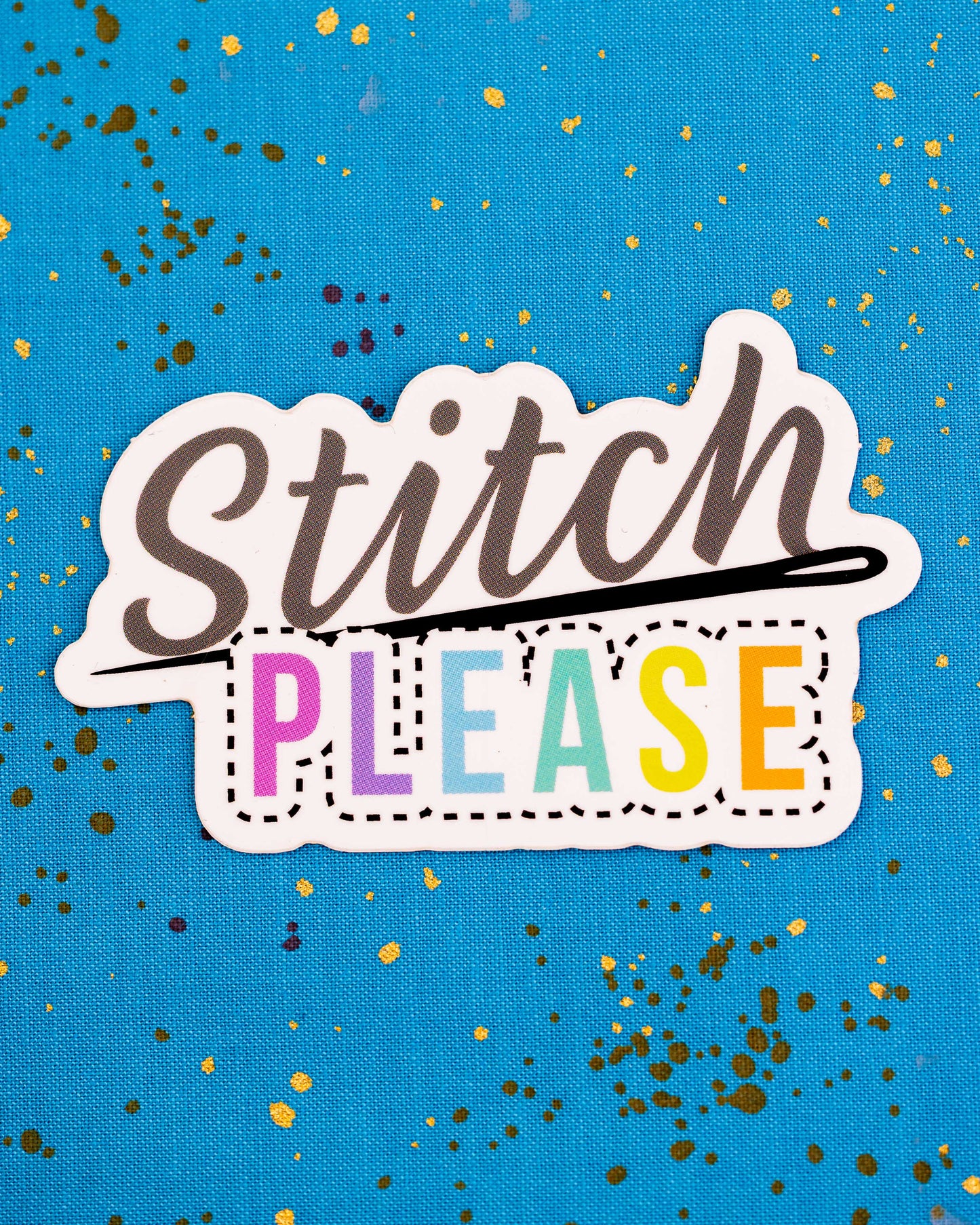 Stitch Please Sticker by Corrine Sovey