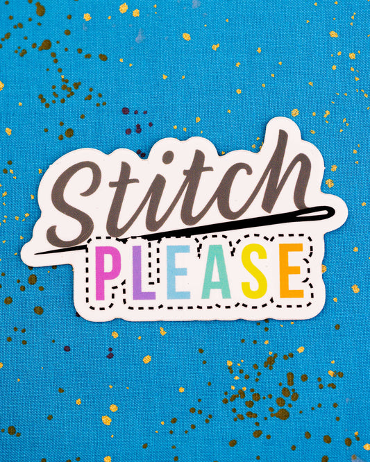Stitch Please Sticker by Corrine Sovey