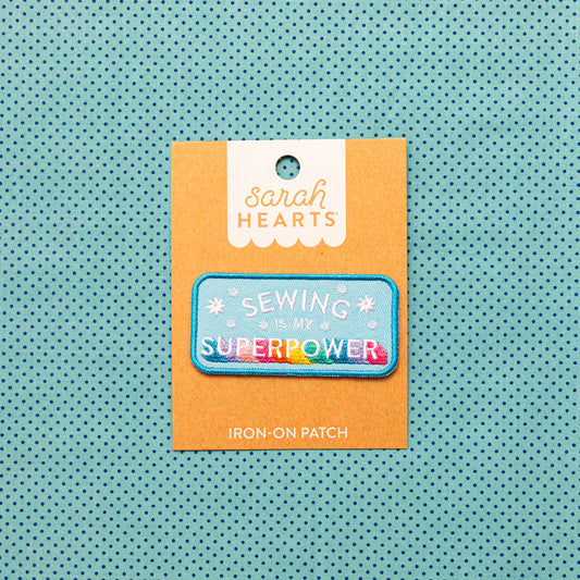 Sewing is my Superpower Iron On Patch - Sarah Hearts