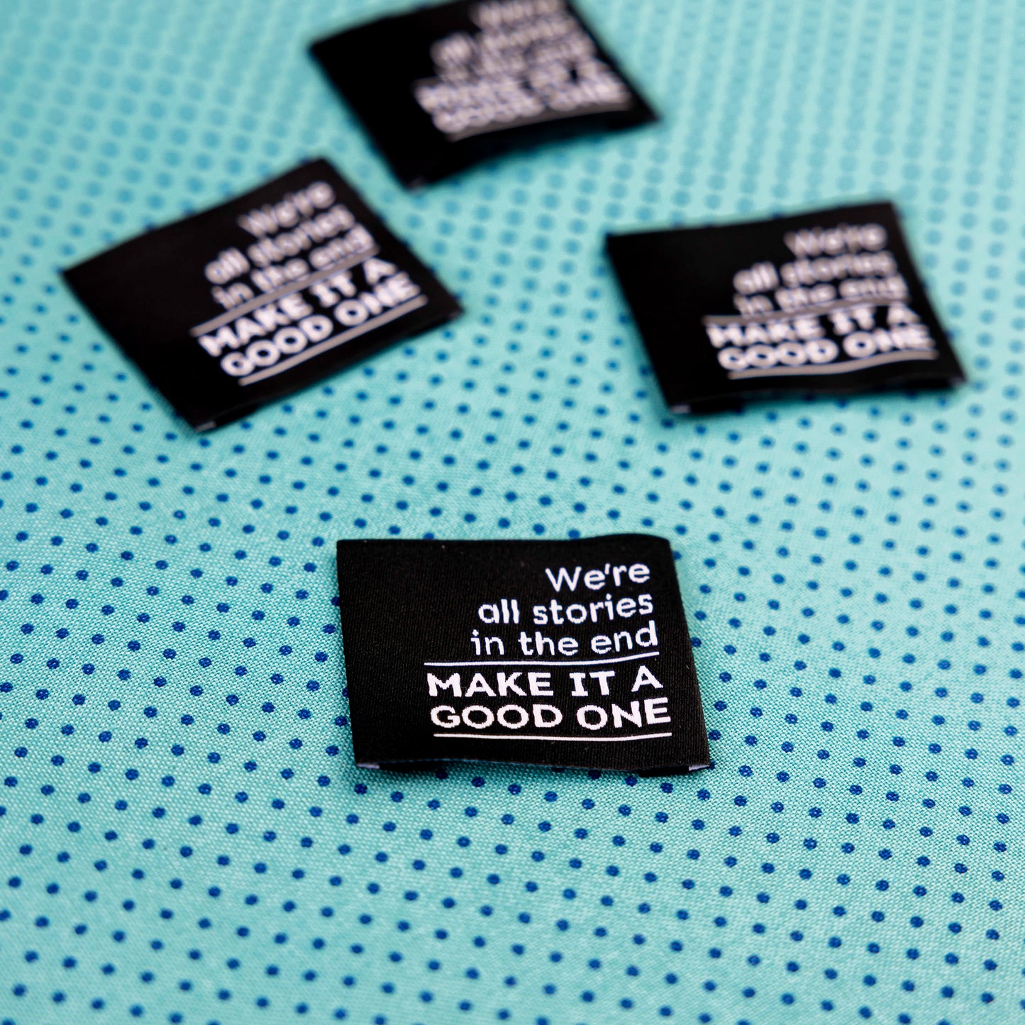 We’re All Stories - Woven Luxe Sew In Label by Intensely Distracted