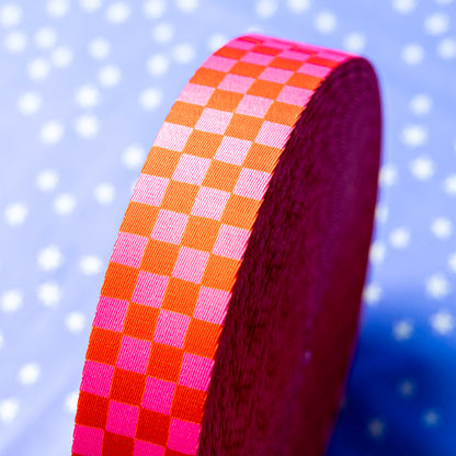 1.5" Checker Strawberry Webbing by Alexia Abegg for Stitch Supply
