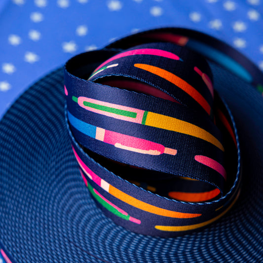 1.5" Pens In Navy Webbing by Melody Miller for Stitch Supply