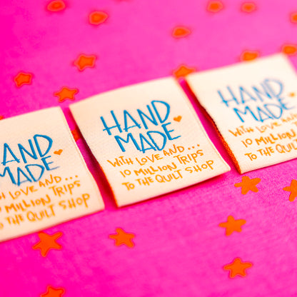 Handmade Ten Milliion Trips Designer Sewing Labels by Kati Cupcake