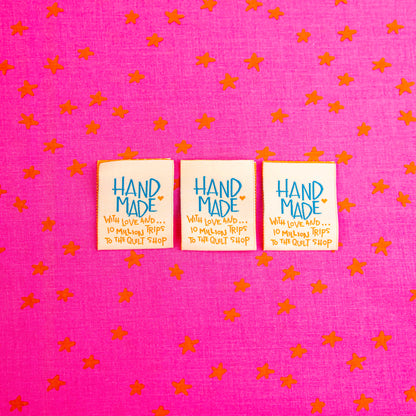 Handmade Ten Milliion Trips Designer Sewing Labels by Kati Cupcake