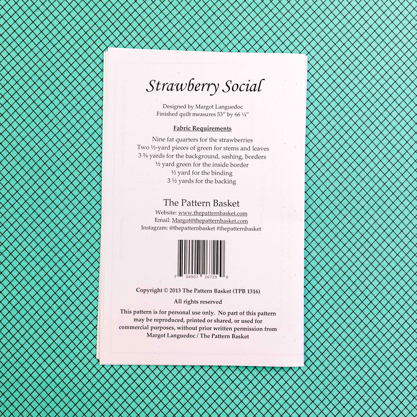 Strawberry Social Paper Pattern by The Pattern Basket