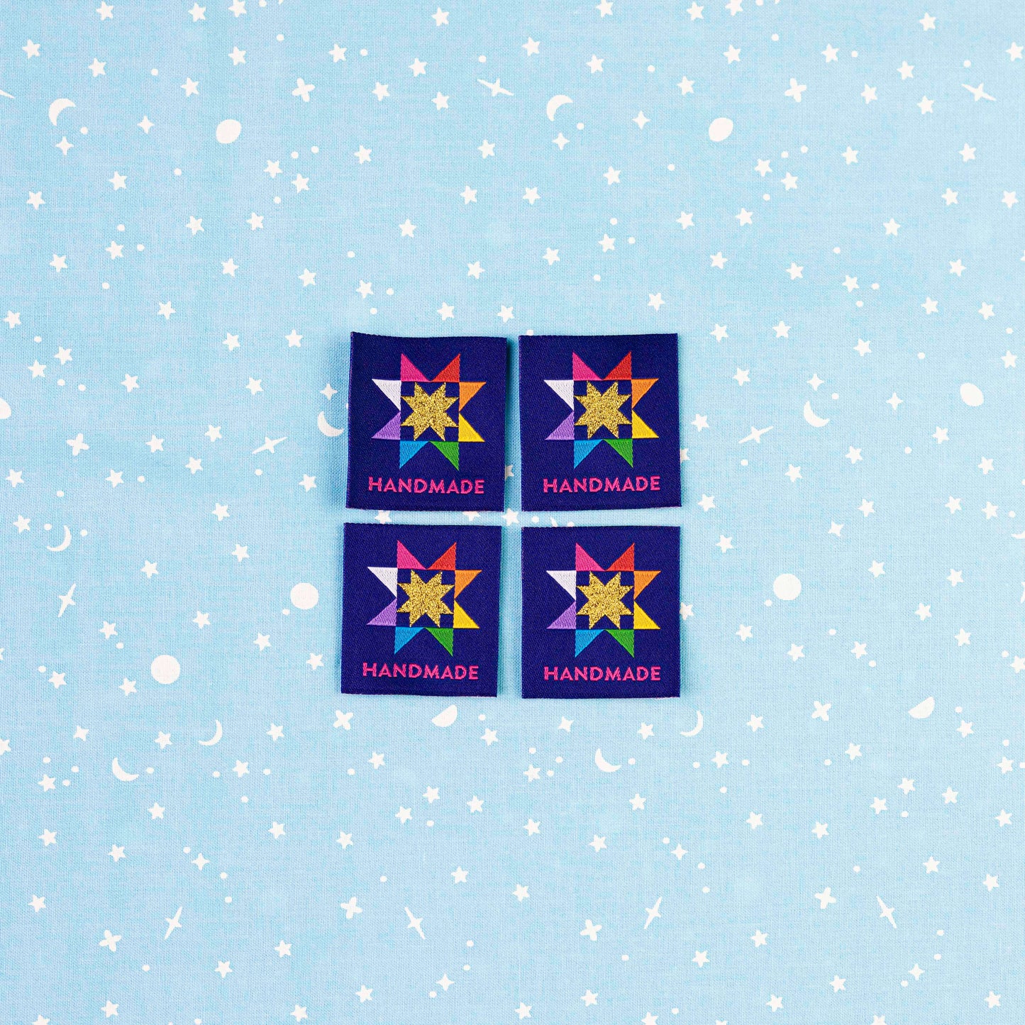 Handmade Quilt Star Large Woven Labels by Sarah Hearts