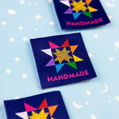 Handmade Quilt Star Large Woven Labels by Sarah Hearts