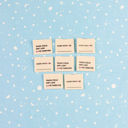 Wash Cold Dry Low Organic Cotton Labels by Sarah Hearts